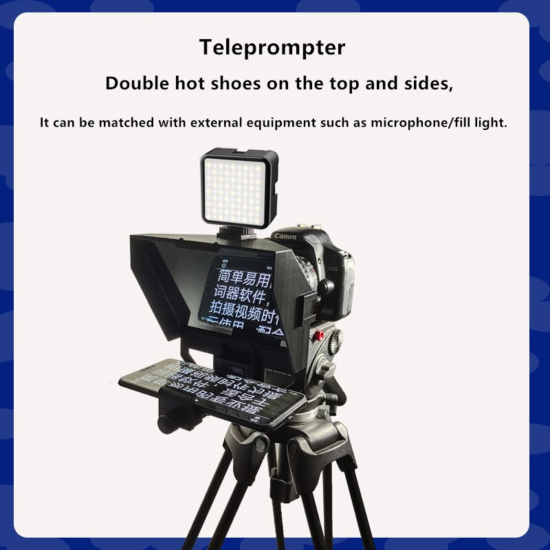 Mini Teleprompter Draagbare Inscriber Mobiele Teleprompter Artefact Video Met Afstandsbediening Voor Telefoon En Dslr Recordin