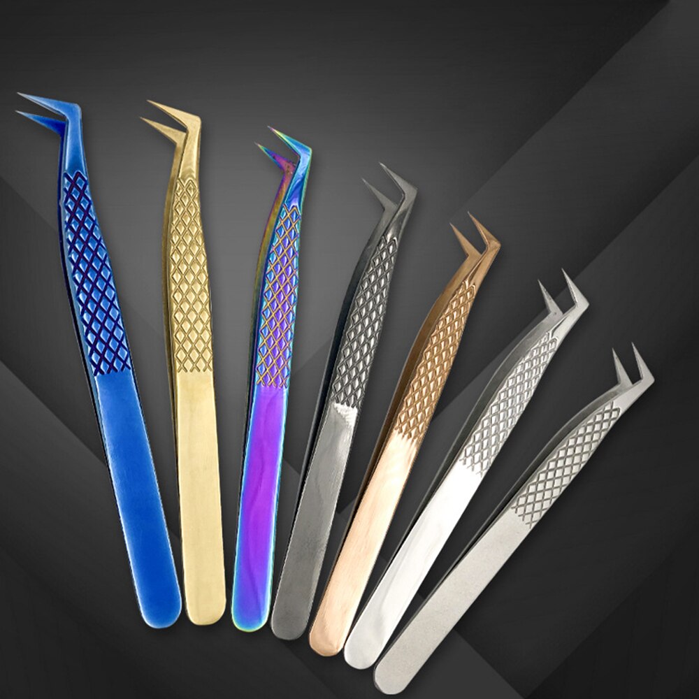 Aileishi 1 Pcs Wimpers Pincet Rvs Superhard Pincet Hoge Precisie Anti-Statische Pincet Voor Wimper Extensions