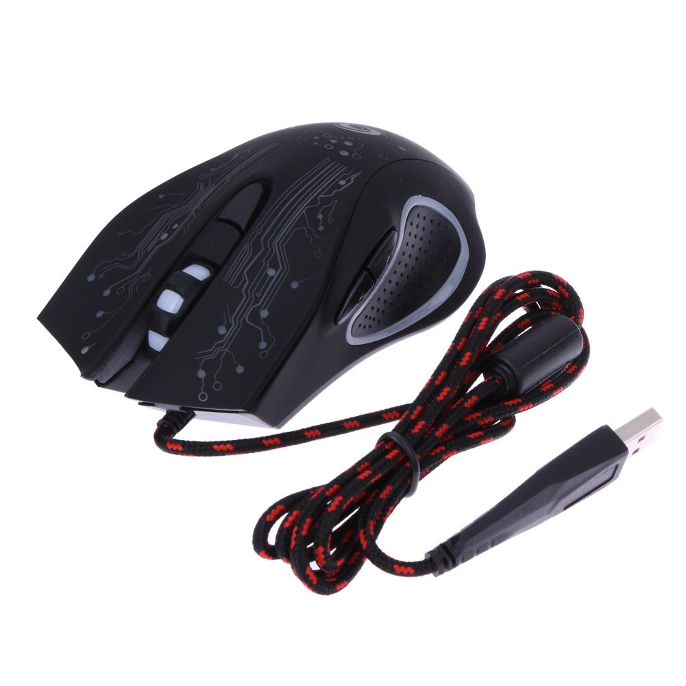 5500dpi usb wired gaming mouse ajustável 7 botões led retroiluminado profissional gamer ratos ergonômico mouse do computador para computador portátil