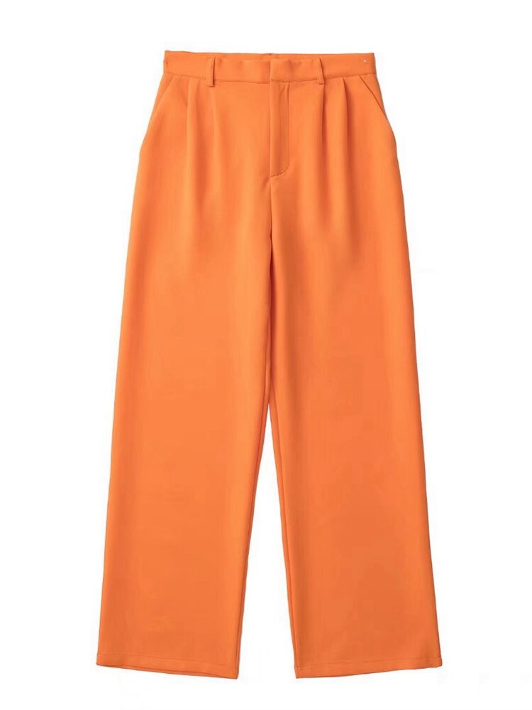 Tangada-Chaqueta naranja Lisa para mujer, abrigo Vintage con bolsillo y cuello con muescas, Tops Chic informales a la 3H459, 2022: Orange Pants / L