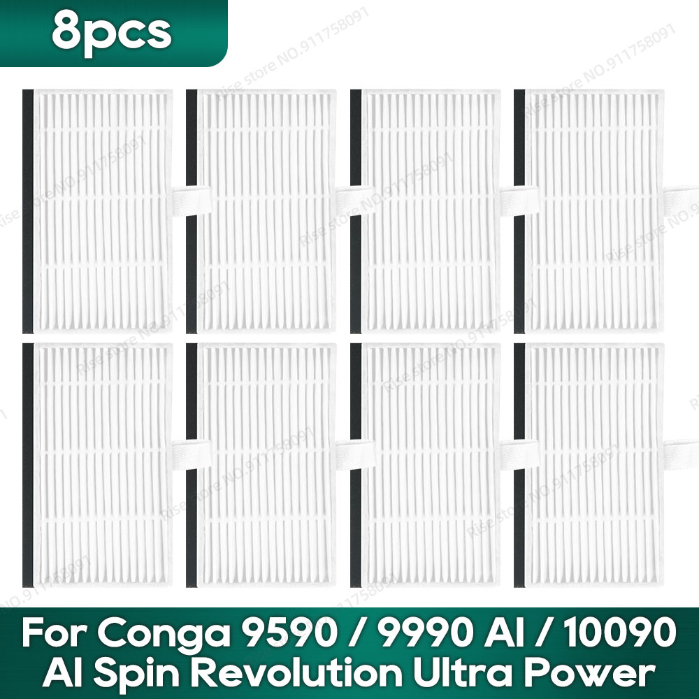 Compatible para Cecotec Conga 9590 9990 AI 10090 AI Spin Revolution Ultra Power Home recambios: Filtro Hepa, Cepillo Principal, Bolsa para Polvo: plum