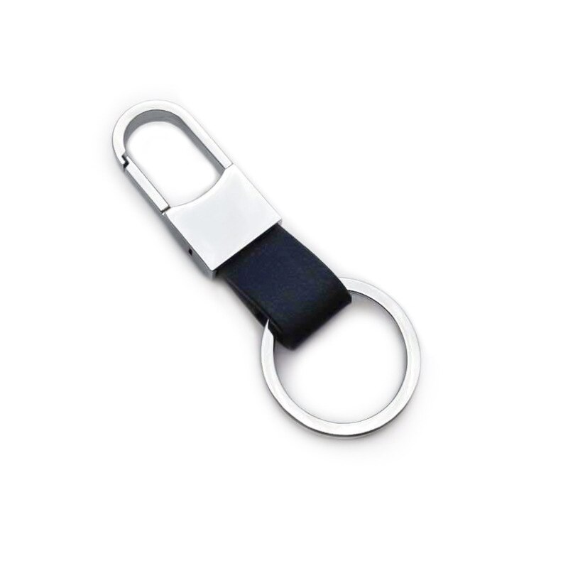 Metal Key Chain Car Round Head Key Leather Buckle Leather Lanyard Leather Pendant Car Key Ring Key Buckle Keychain Keyring