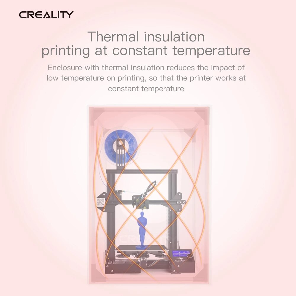 Creality 3d druckergehäuse, klein , 72*60*48cm aluminiumfolien mit rahmen, schwer entflammbar, sicher, schnelle und einfache installation