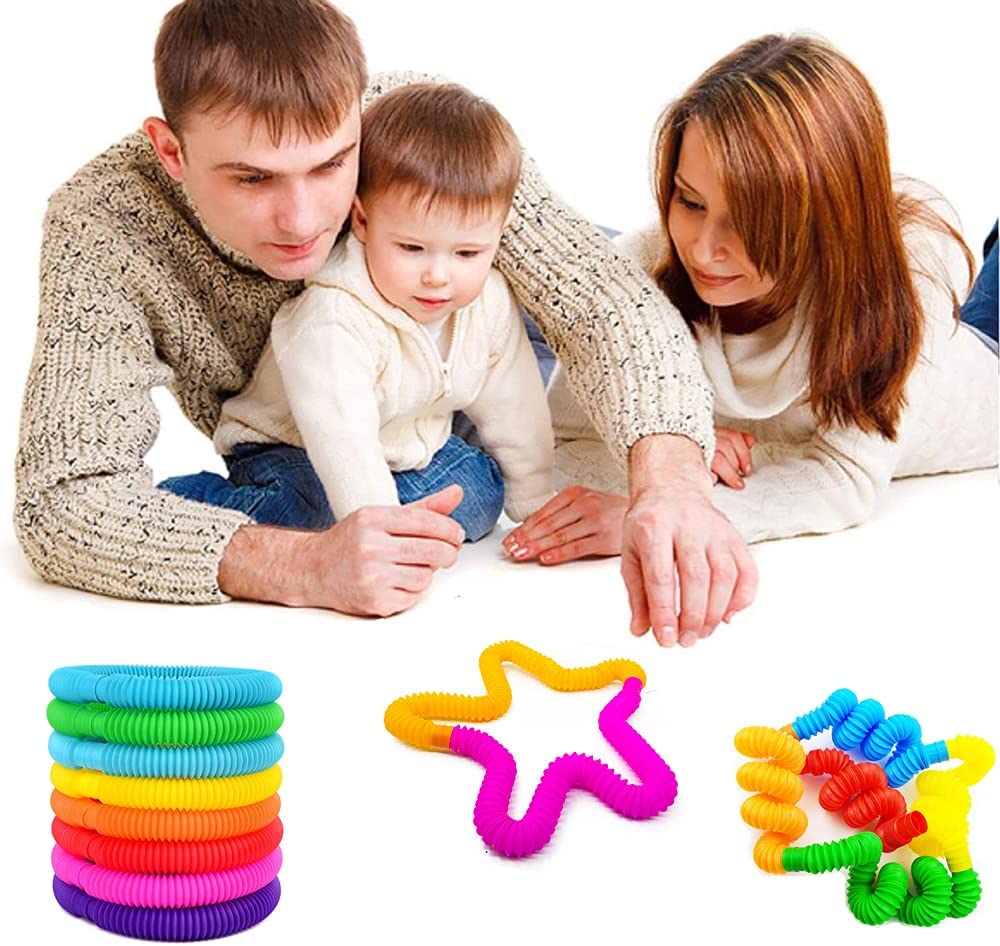 8Pack Grote Pop Tubes Fidget Speelgoed Zintuiglijk Speelgoed voor Stress Angst Relief voor Kinderen Volwassenen Leren Speelgoed Peuters Stretch Tube