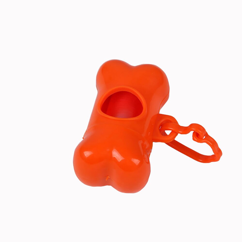 Huisdier Afvalzak Dispenser Voor Hond Kak Tassen Bone Vorm Plastic Huisdier Kleine Hond Outdoor Afval Kak Bag 10 Roll huisdier Afval Kak Tassen: Orange