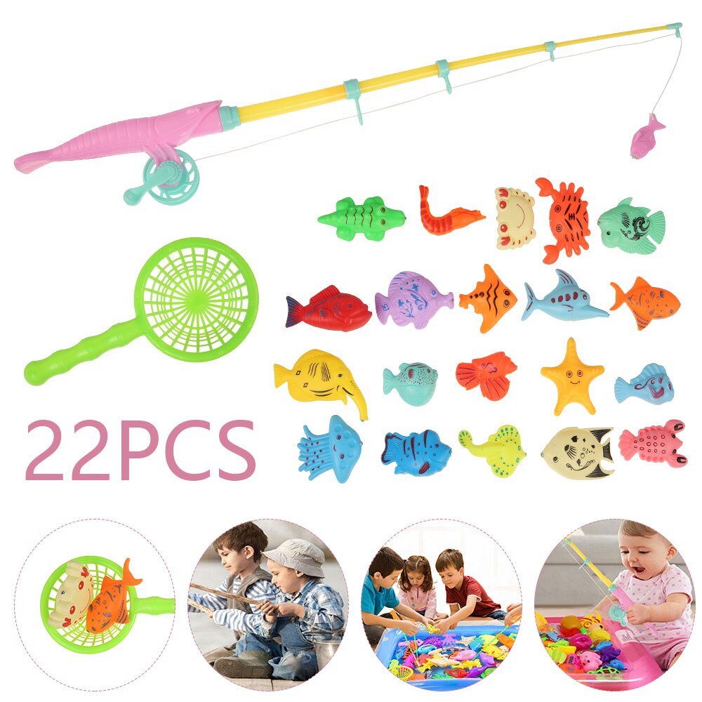 22Pcs Magnetische Play Water Baby Speelgoed Vissen Speelgoed Kids Jongen Meisje Speelgoed Vissen Speelgoed Set Pak Vis Vierkante Doos beste Cadeau Voor Kinderen