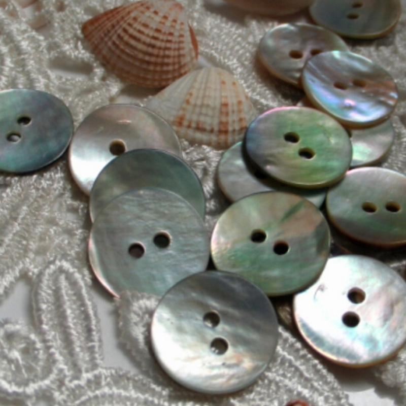 100PCS 10mm Natural Shell Sewing Buttons Color Mother Of Pearl Round Shell 2 Hole Button