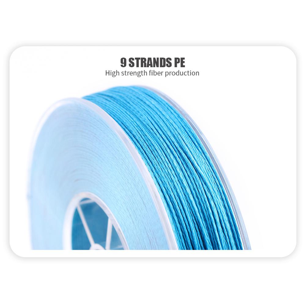 Angryfish diominate  x9 pe lijn 9 strengen weeft gevlochten 300m/327 meter supersterke vislijn 15lb-100lb blauw