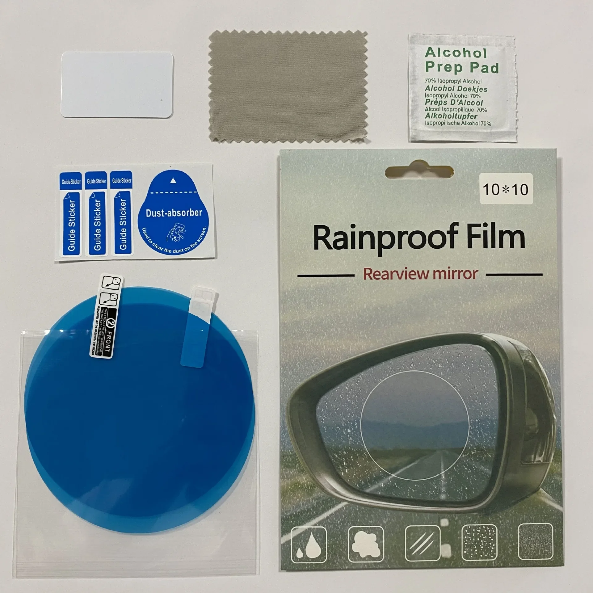 Novo filme à prova de chuva adesivo espelho retrovisor do carro protetor à prova de chuva anti nevoeiro adesivo à prova dwaterproof água janela do carro adesivo transparente: Azul