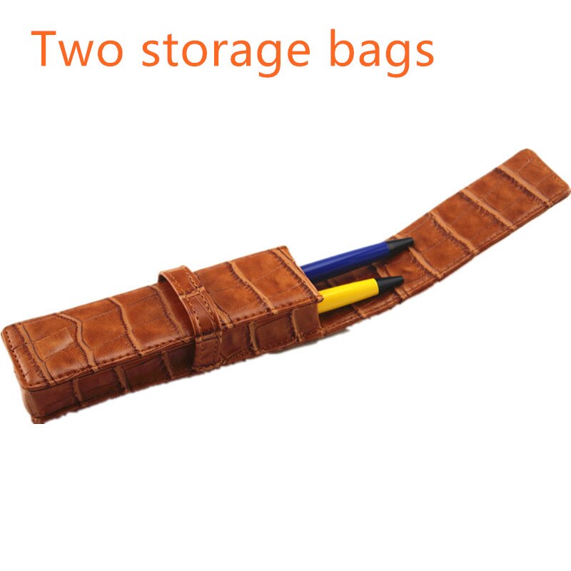 Fountain Pen Pouch Storage Two storage bags Leather Handcrafted Single Pen Pencil Bag Holder Storage Sleeve Pouch: T