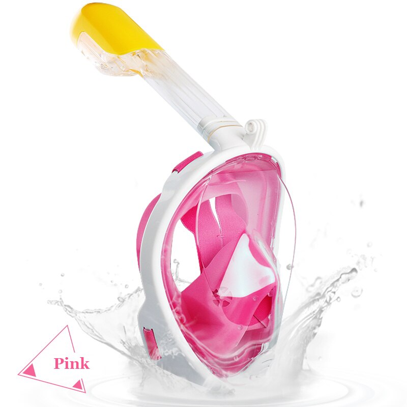 Pieno Secco Lo Snorkeling Mascherina di Immersione Subacquea Impermeabile e Anti-fog Snorkel Nuoto Formazione Completa Viso Lo Snorkeling Maschera per Gli Uomini: Pink / S/M