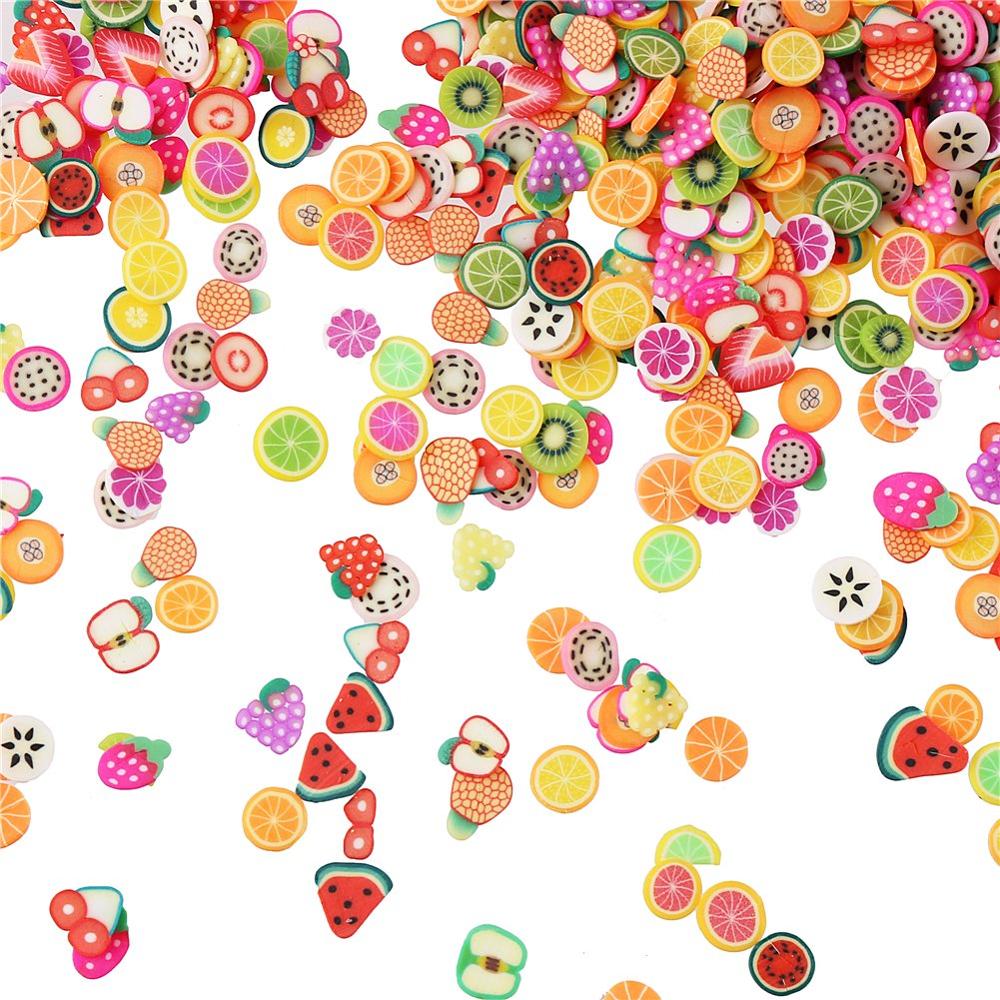 200Pcs Fruit Slices Addition For Slime Supplies Accessories All Topping For Slime Charms Beads Filler Slimes Decoration Kit Toys: Mixed