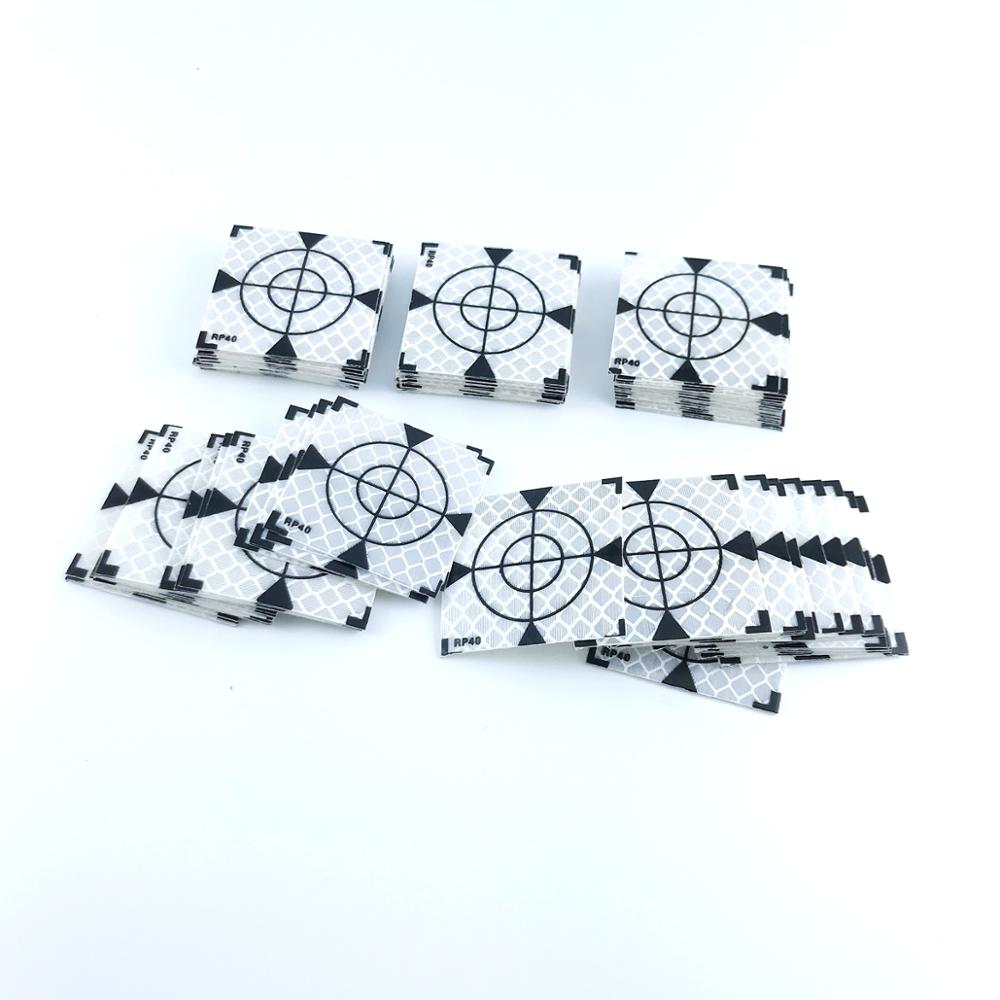 100pcs 40x40mm Reflector Sheet For Total Station Surveying white + Triangle Reflective Sticker size 30x30 60x60 50x50 mm