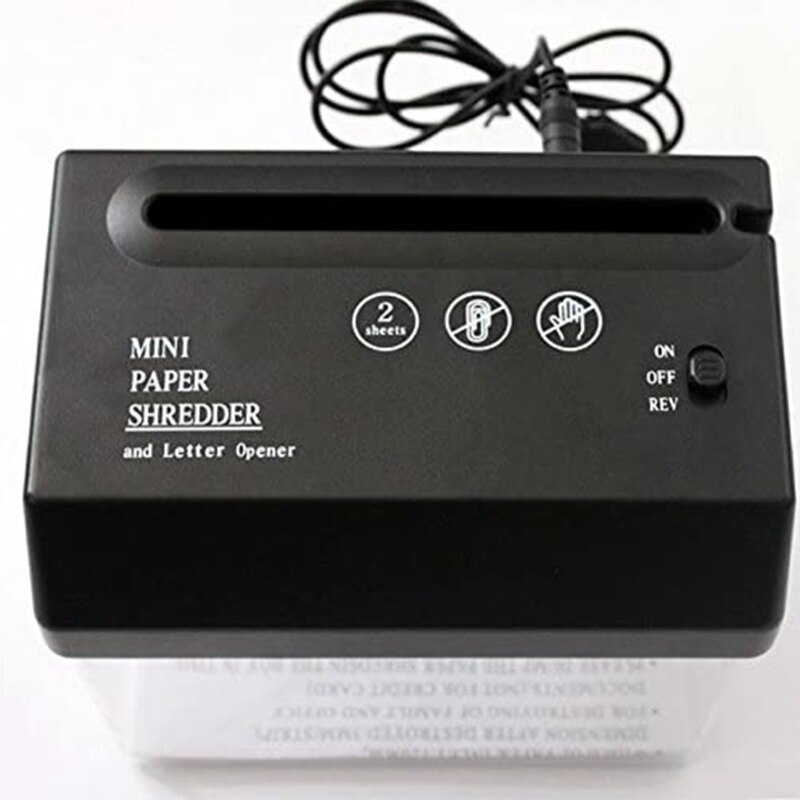 USB Electric Dual-Use Mini Paper Shredder Small A6 Bill Letter Document Invoice Desktop Cutting Tool with Letter Opener