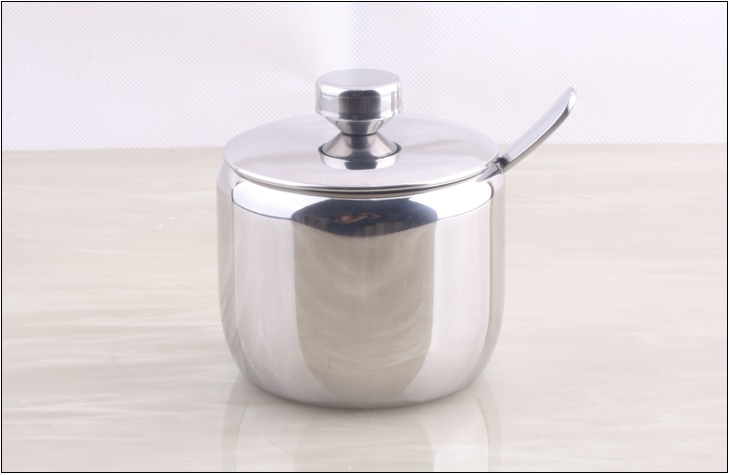 304 stainless steel spice jar sauce pot salt sugar bowl kitchen utensils supplies Seasoning box caster