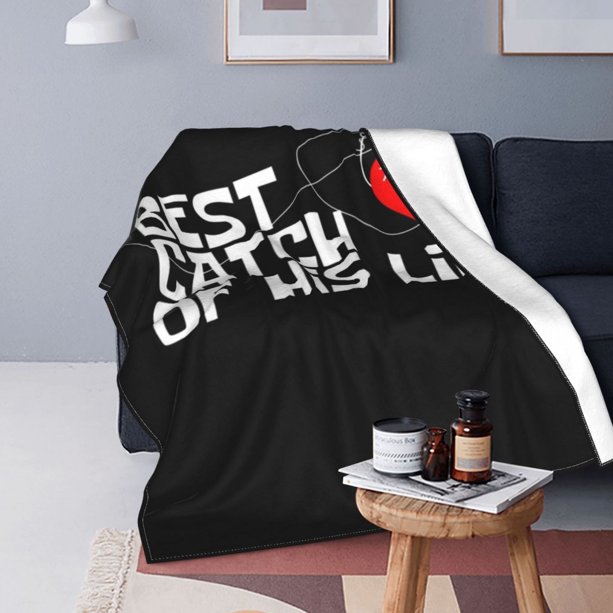 Beste Vangst Van Zijn Leven Hand Deken Vissen Super Zachte Mode Sprei Grote Fleece Fauteuil Deken: 3 / 100x120 cm