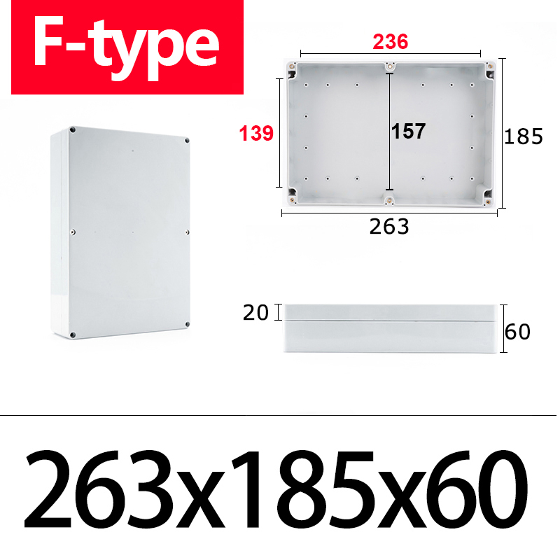 Boîte de jonction étanche ABS de type F, matériau, boîtier en plastique Ip67, coffre-fort électronique pour l'extérieur, boîte de bouton d'alimentation pour moniteur: Violet
