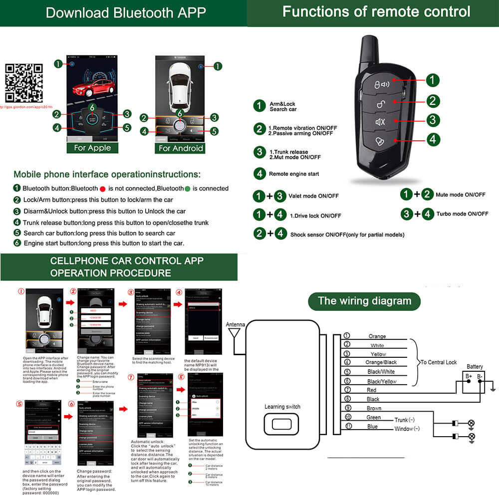 PKE Keyless Entry Car Remote Central Door Lock Remote Control Car Alarm Systems Central Locking withAuto Remote Central Kit