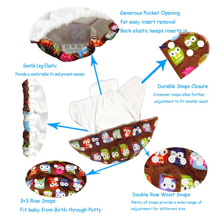 Minky Cloth Diaper Eco Friendly Cloth Diapers China Washable Reusable Baby Cloth Diapers C1