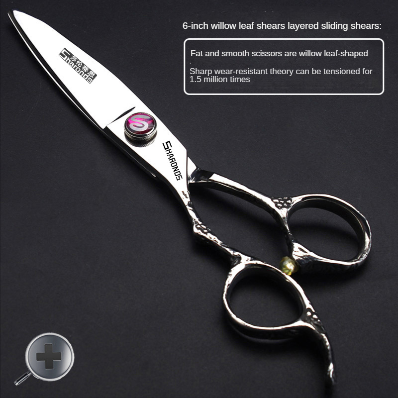 Linkshandige professionele trimschaar, tondeuse platte schaar, tandschaar 5,5 inch 6 inch haarsnijgereedschap: plum