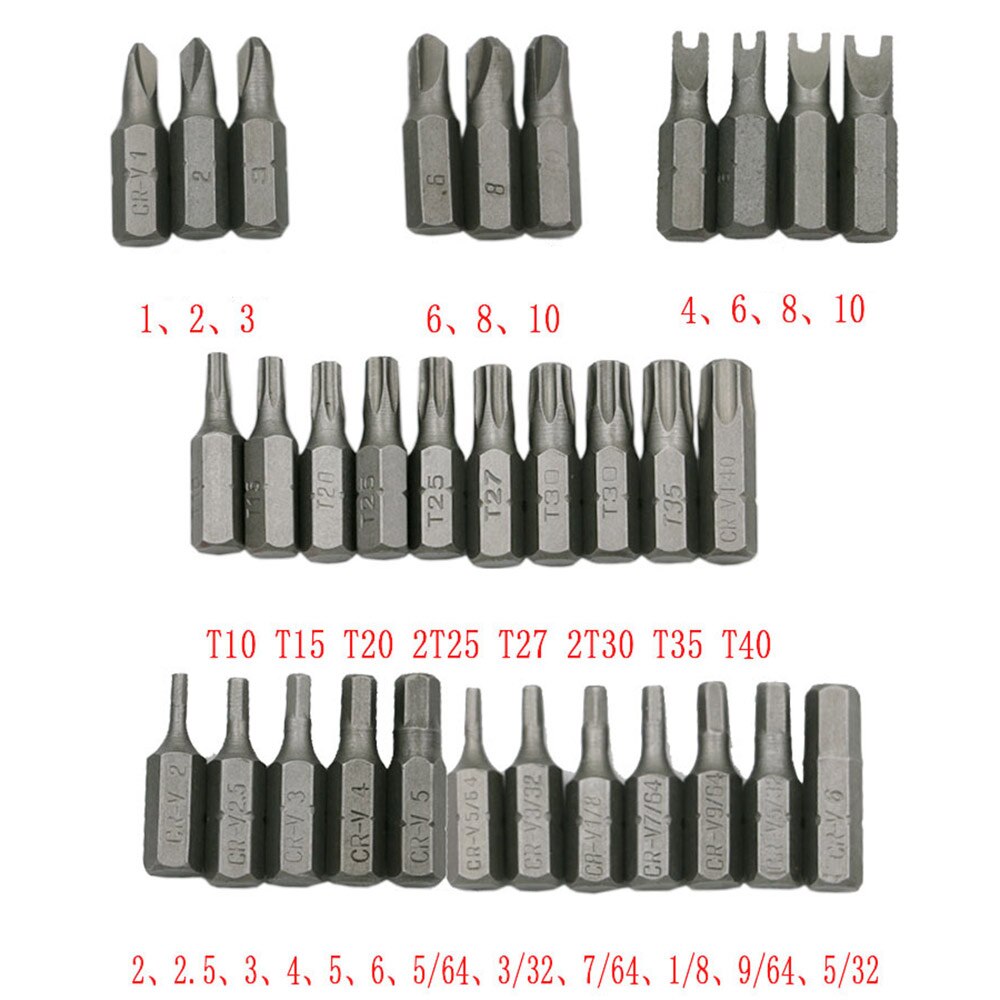 33pcs Solid Screwdriver Bits Suit Safety Screws Hex Screws Bits For Electric Screwdriver Accessories Tamperproof Screwdriver Set