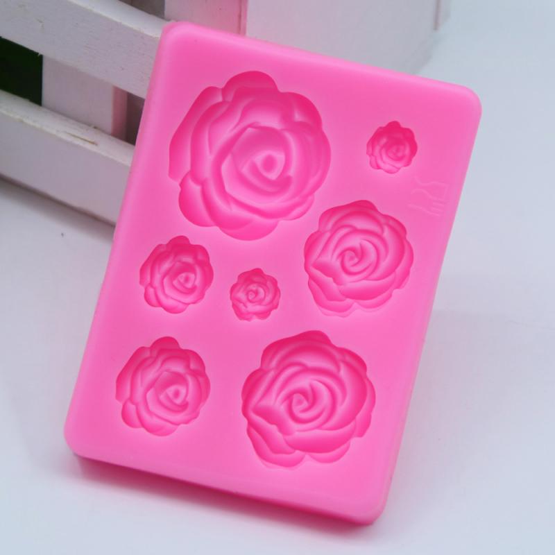 1PC Rose Flowers Shaped Fondant Silicone Mold Craft Chocolate Baking Mold Cake Decorating Tools Kitchen Pastry Tool