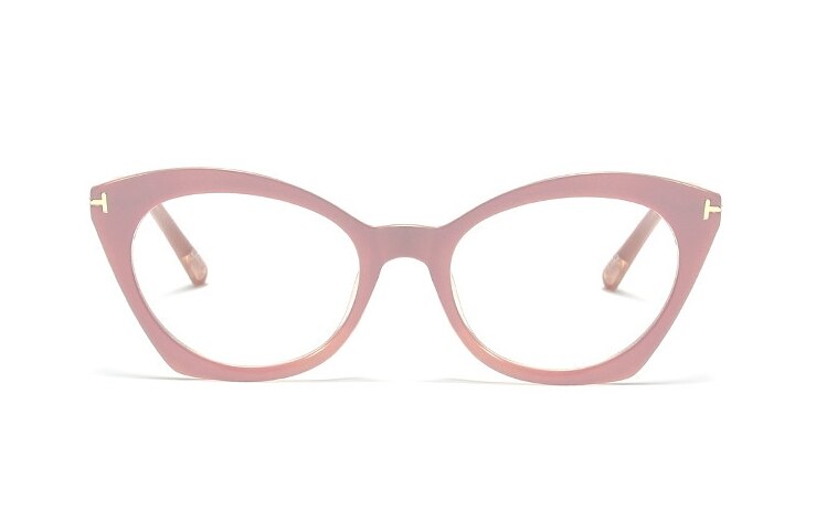 Cat Eye Glasses Frames Men Women Optical Computer Glasses 45761: C3 purple pink clear