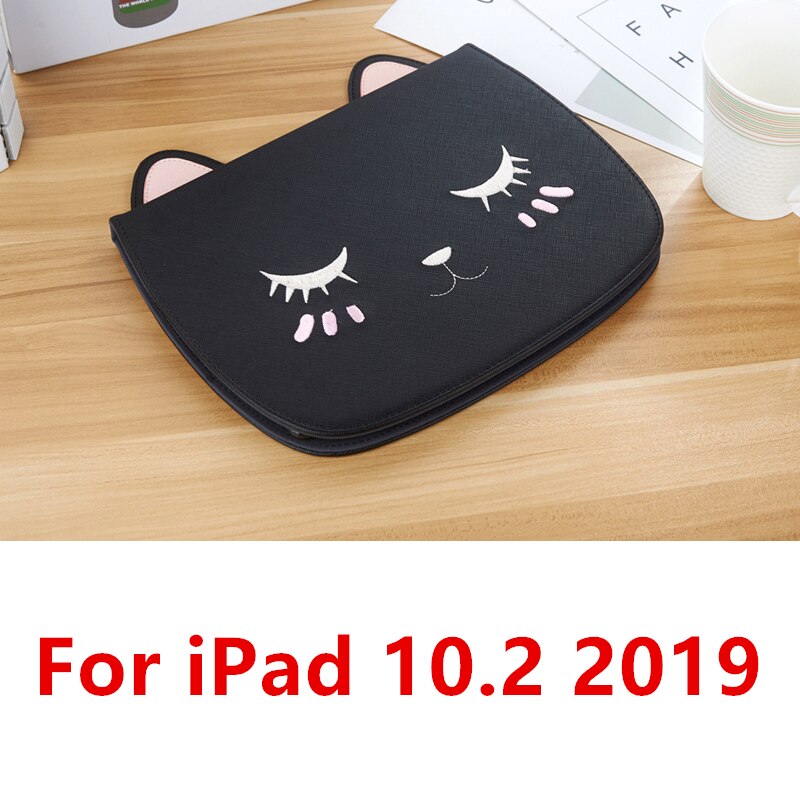10.2'' Smart Case for iPad 7th Generation Shockproof Slim Tablet Cover for iPad A2198 A2200 A2197 Funda Coque Film + Stylus: Black 10.2
