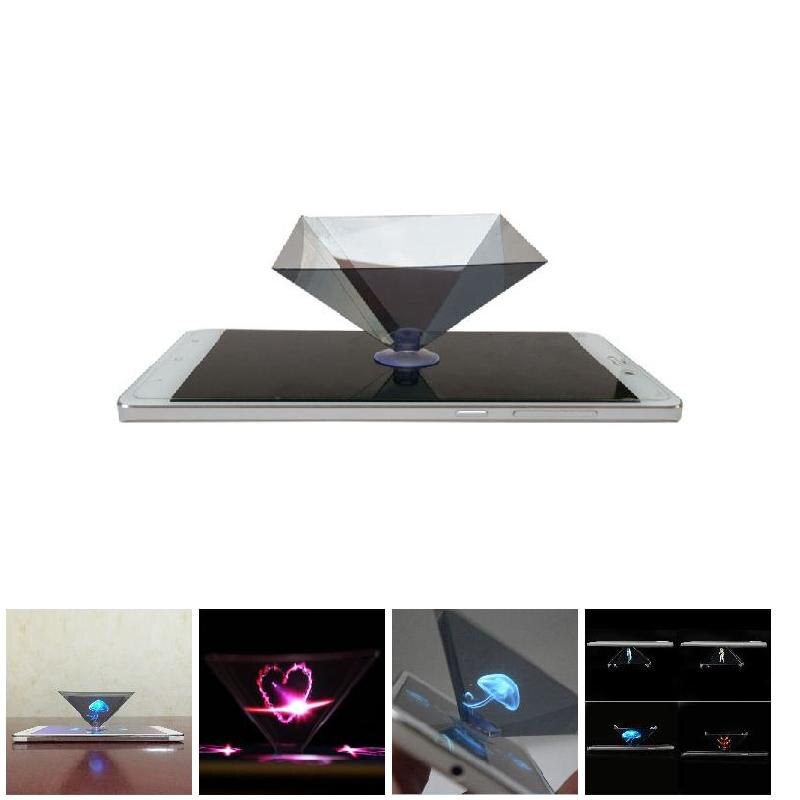 3d hologram pyramidskärm projektor videostativhållare universal för smarta mobiltelefontillbehör stativfäste