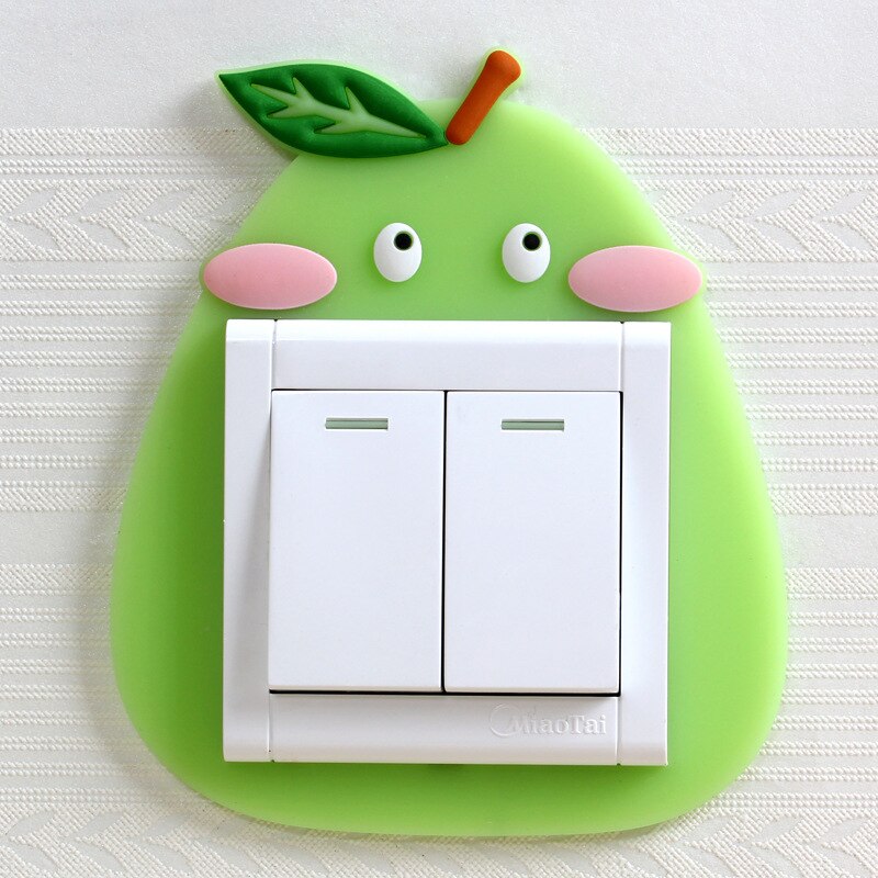 Cartoon Cute Switch Sticker Glow in Dark Wall Sticker Luminous Switch or Socket Soft Silicone Protect Cover On-Off Decor Sticker