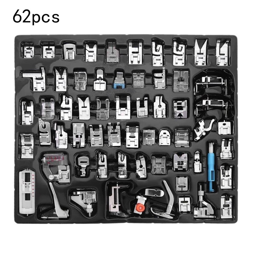 11-82pcs Sewing Machine Accessories Foot Presser Household Press Feet Set for Rolled Industrial Sewing Machine: 62pcs