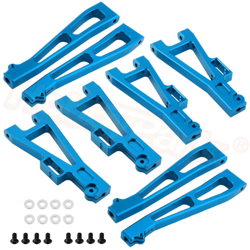 HobbyPark RC Car Suspension Arms Set - 8Pcs Aluminum Front Rear Upgrade Parts for JLB Racing CHEETAH 1/10 Monster Truck EA1001 EA1002