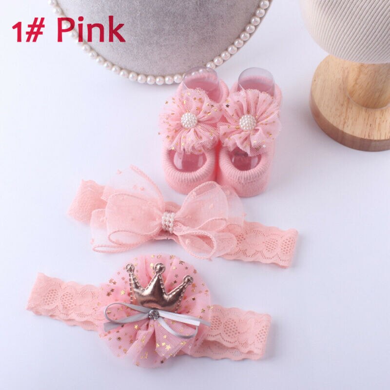 Bébé filles enfants chaussettes coton dentelle respirant TUTU chaussettes froufrous cheville chaussettes chapeaux ensemble Photo accessoires 0-3Y