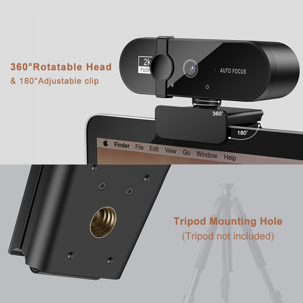 2K 4K Webcam 1080P Web Camera Cam Kan Met Microfoon Statief Voor Pc 1080P Autofocus Camera om Computer Usb Full Hd Web Camera