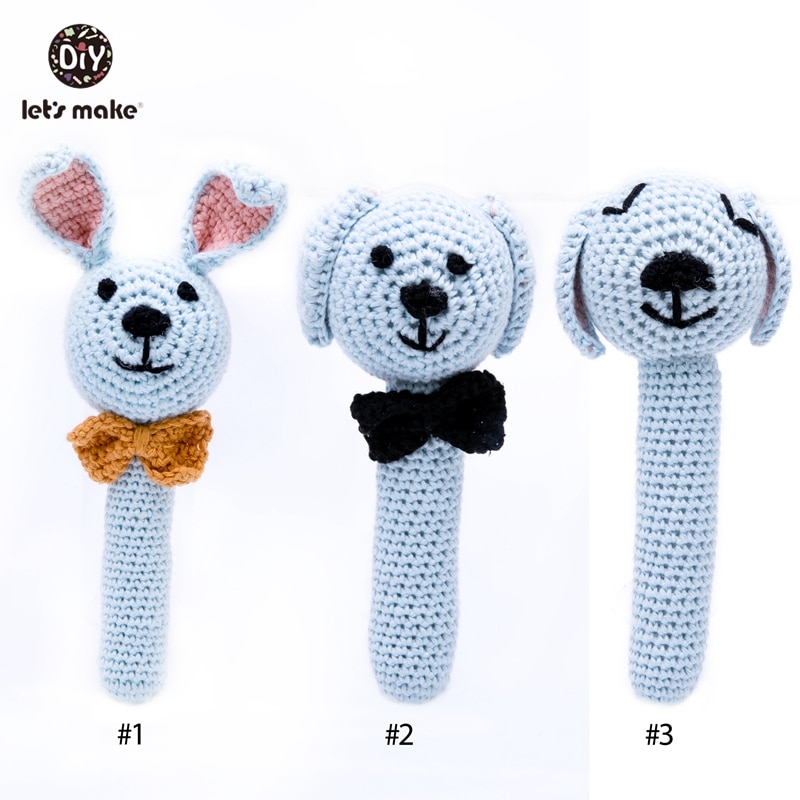 Lassen sie Machen 1PC Baby Rasseln Häkeln Ebene Kaninchen Hund betroffen Fitnessstudio Spielzeug Hängen Bett Glocke 0-12 monate Nette Baby Pädagogisches Spielzeug