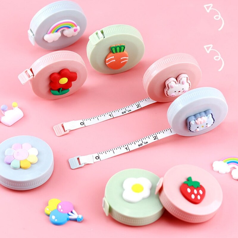 Portable 1.5m Retractable Tape Measure Cartoon Patterns Round Body Measure Tape Measuring Clothes Sewing DIY Craft Soft Ruler