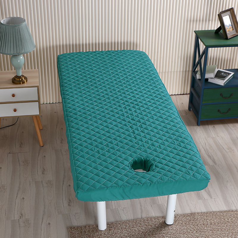 Stevig, dik hoeslaken voor massagetafels, huidvriendelijk, antislip bedovertrek voor massage en spa, met gaten: Tweeling / Groente