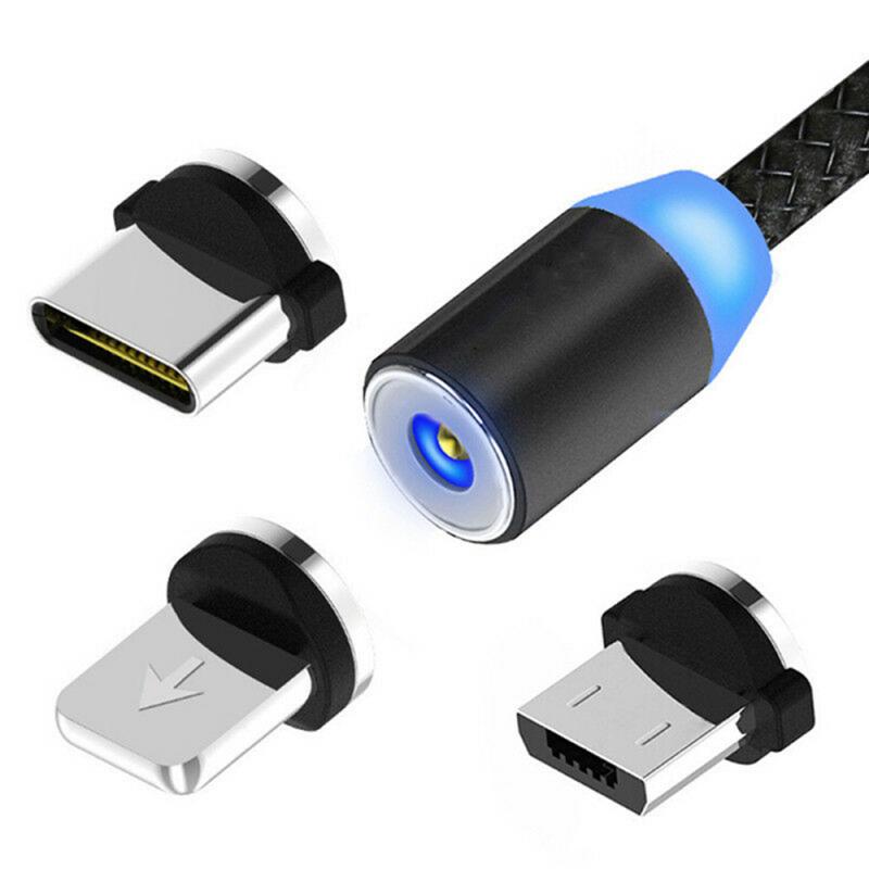 Cabo magnético micro usb tipo c, carregador para iphone, samsung, conector de carregamento magnético para celulares android