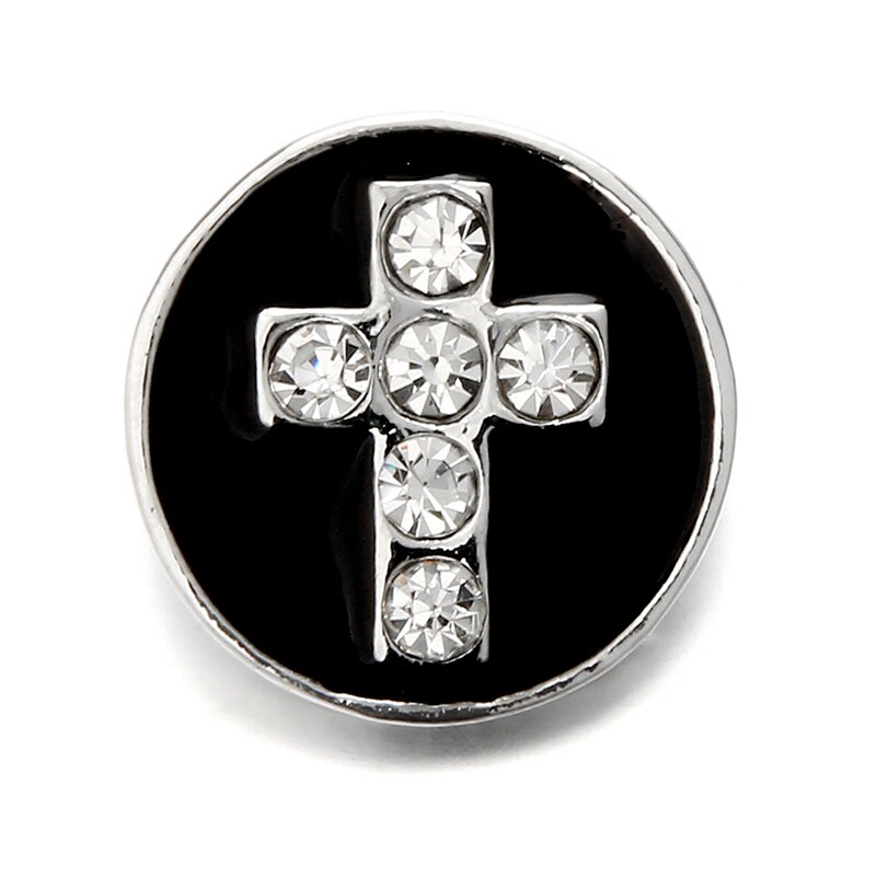 XH8027 Crystal 18mm cross hope believe arrow USA Metal Snap button fit snap jewelry DIY: Metal snap button01