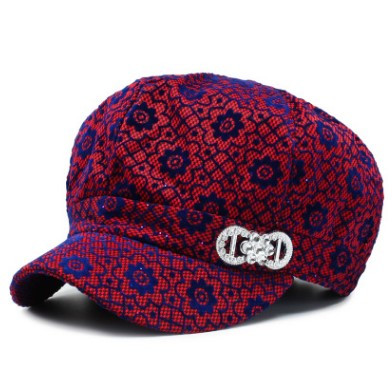 Siloqin dame newsboy caps høst dame lue snapback cap kvinne trend hip hop cap sløyfe rutete solhatt: Farge -3