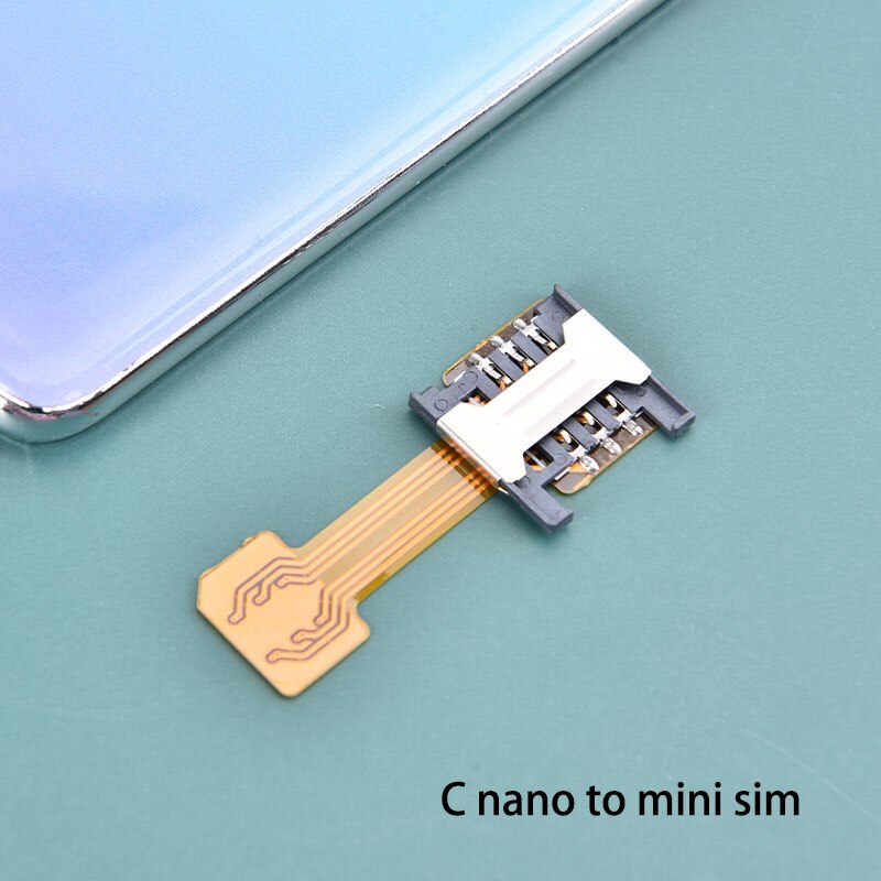 1PC Card Adapter Universal TF Hybrid SIM Slot Dual SIM Card Adapter Micro Extender Nano Card Adapter: C
