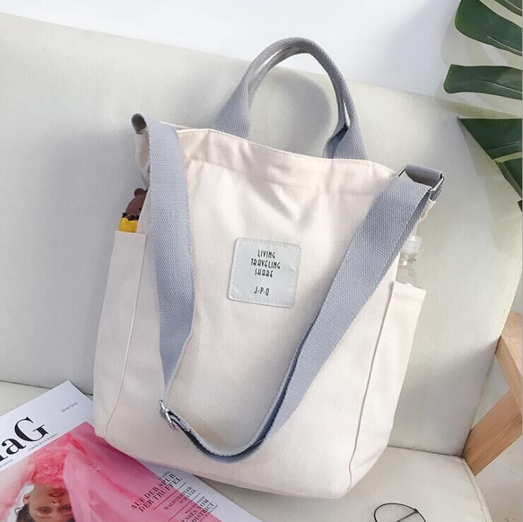 Canvas Womens Tote Bags Crossbody Messenger Bag Shoulder Work Travel Book Handbag Unisex Bucket