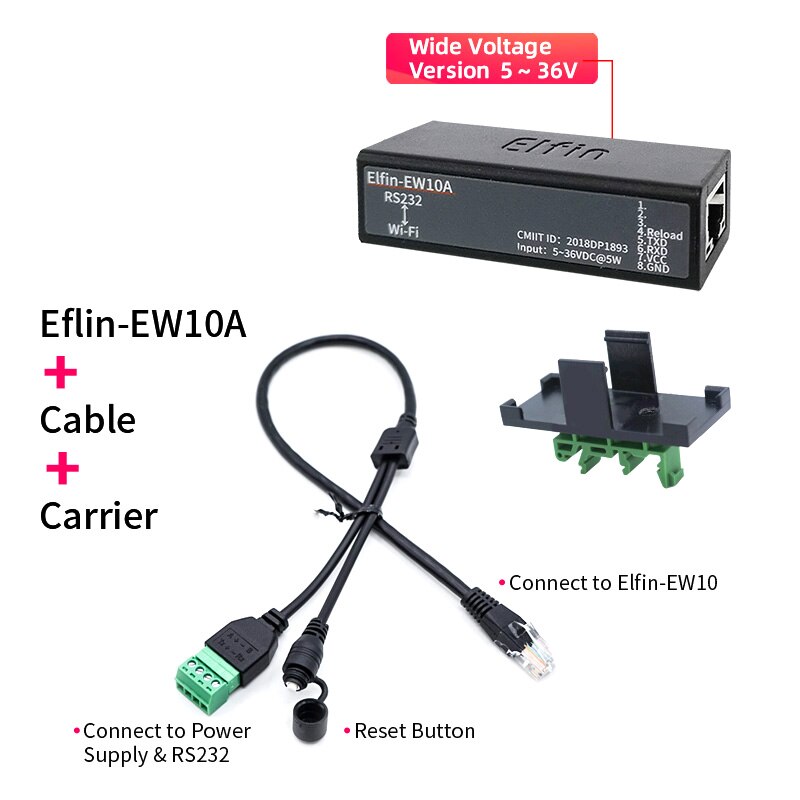 Serial Port RS232 to WiFi Device IOT Server Module Elfin-EW10 Support TCP/IP Telnet Modbus TCP Protocol data transfer via WiFi