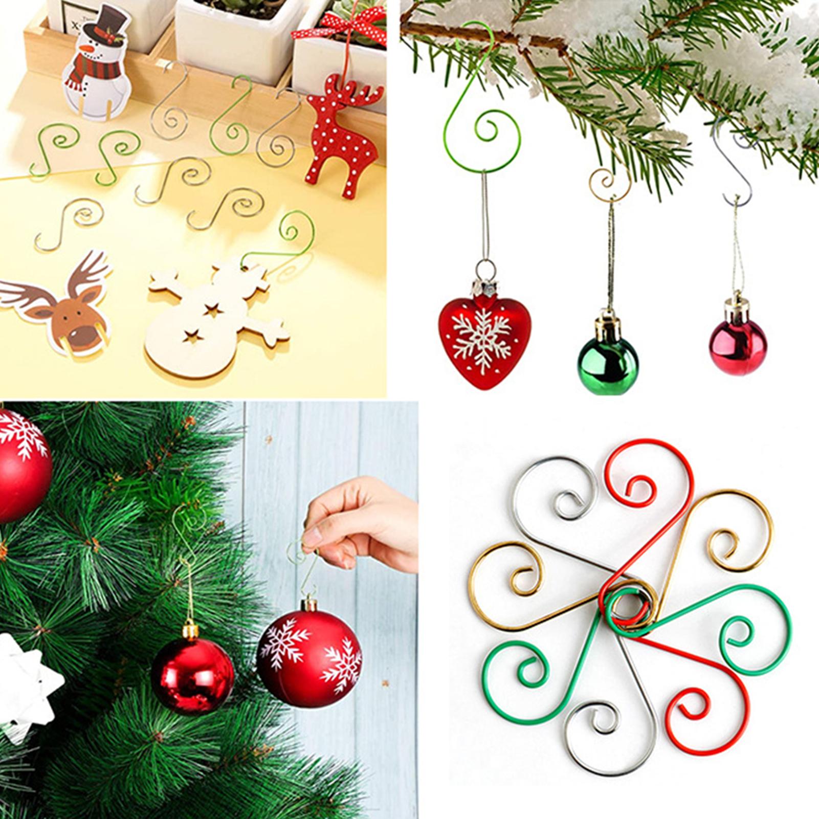 4 Kleuren 20Pcs Ornament Haken Rvs S-Vormige Hangers Voor Kerst Decoratie 4.5Cm Boom Multi Purpose Jaar