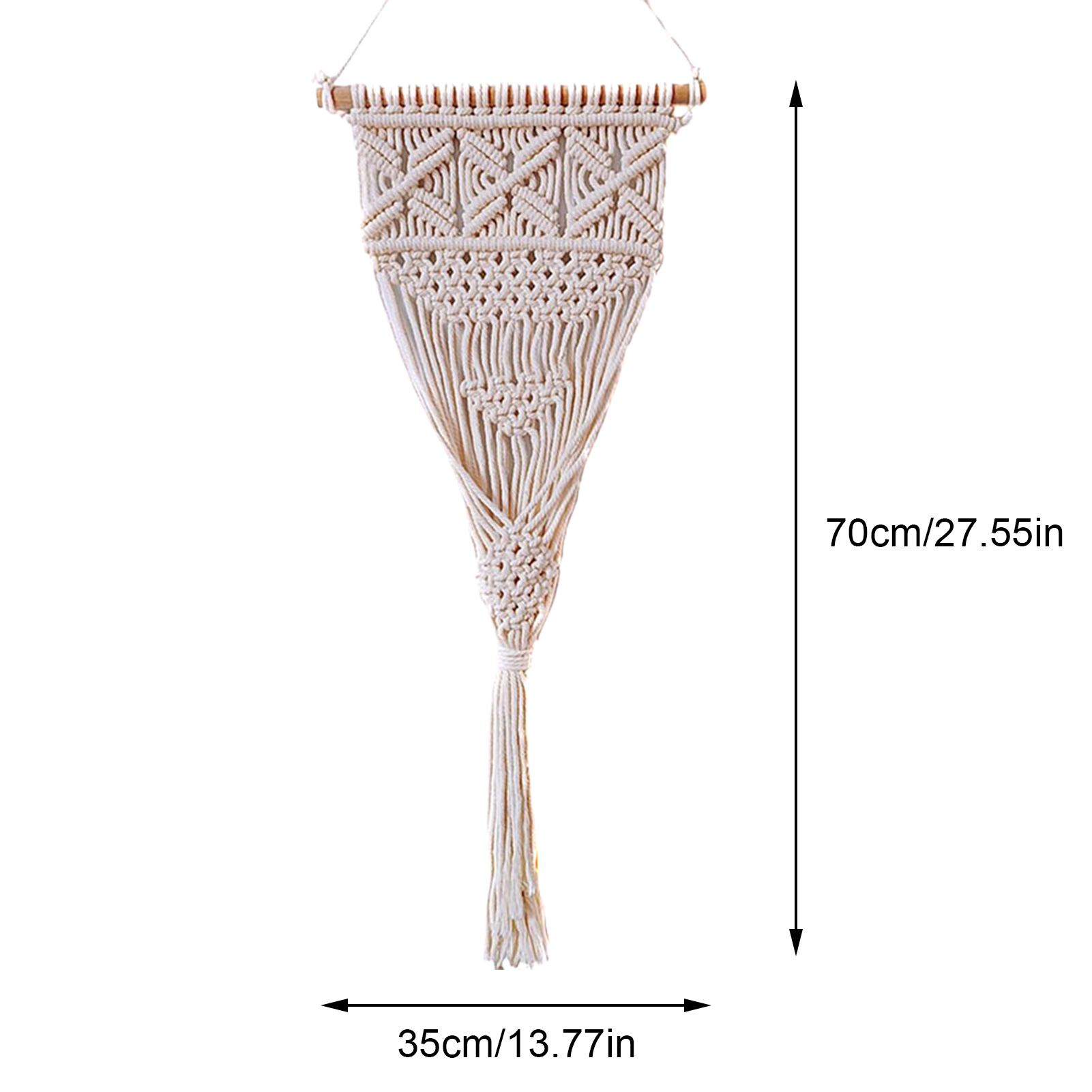 Wall Macrame Planter Plant Er Indoor Decorative Flower Pot Wall Holder With Wooden Rod Cotton Rope Handwoven Boho Gardening