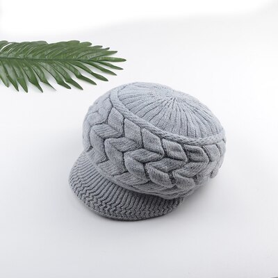 Winter Vrouwen Winter Luxe Dot Hoed Vrouwen Hoeden Elasticiteit Hoge Elasticiteit Warme Caps Cap Hoed Meisje Cap effen Kleur Vrouwelijke: gray