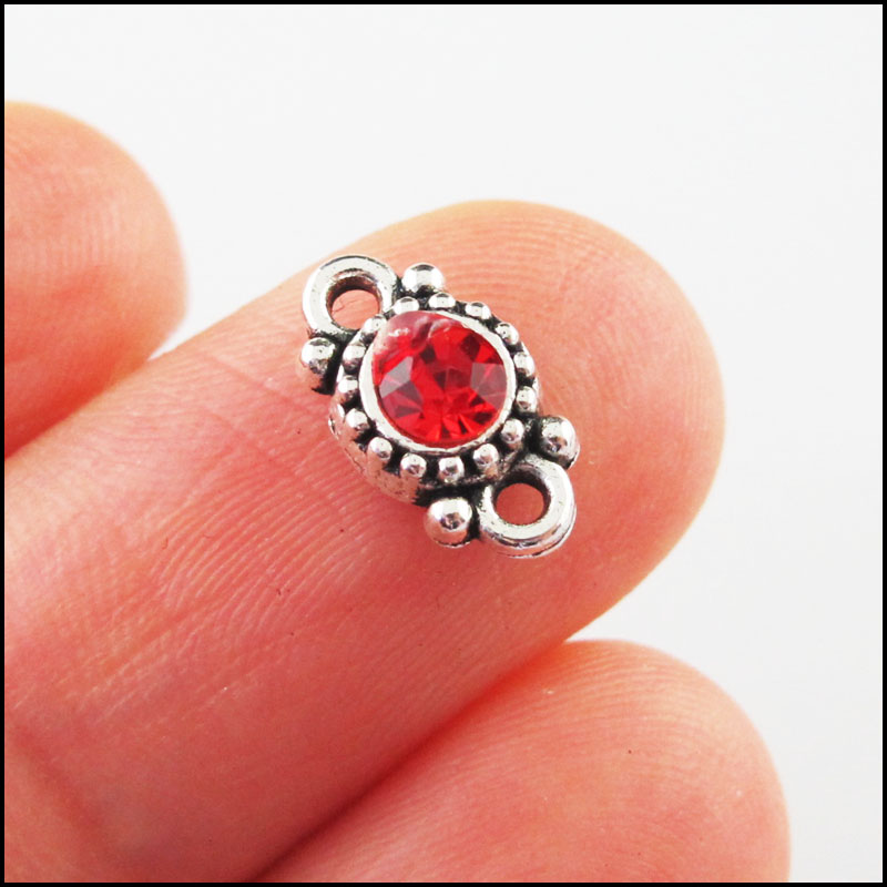 30 pièces cristal mélangé tibétain argent plaqué rond fleur charmes connecteurs 6.5x11.5mm: Couleur or jaune pâle