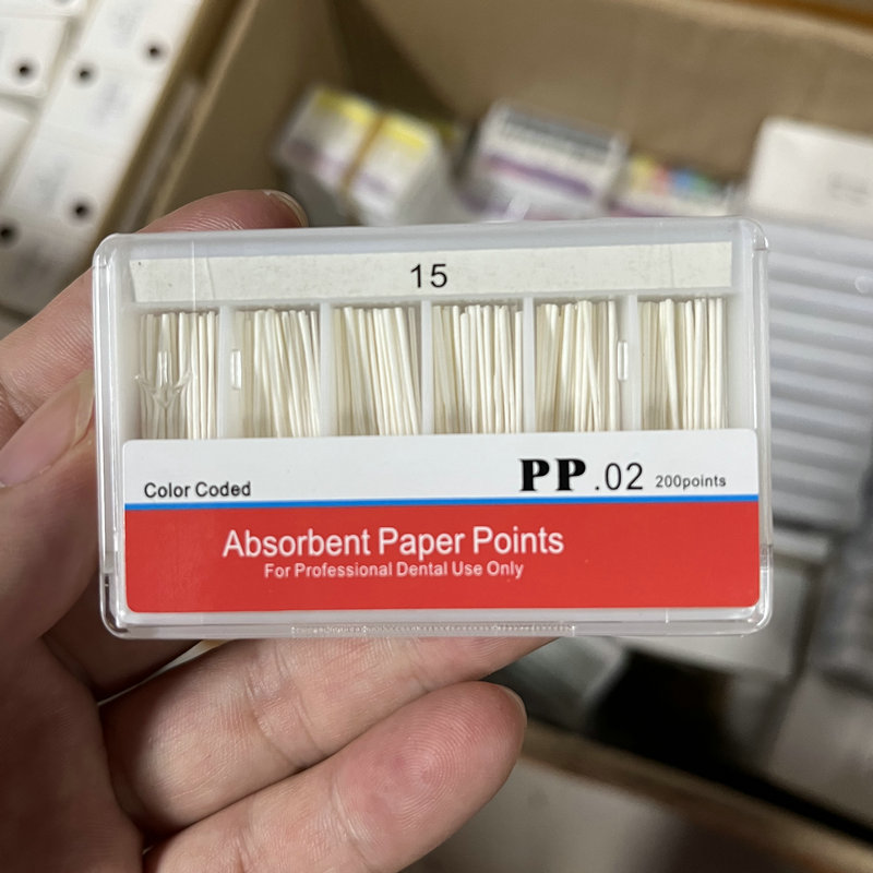 Dentaire 02 Points de papier absorbant, annulation des racines, endodontie, pointes en fibres de coton, produit de dentiste, tailles mixtes: Rouge
