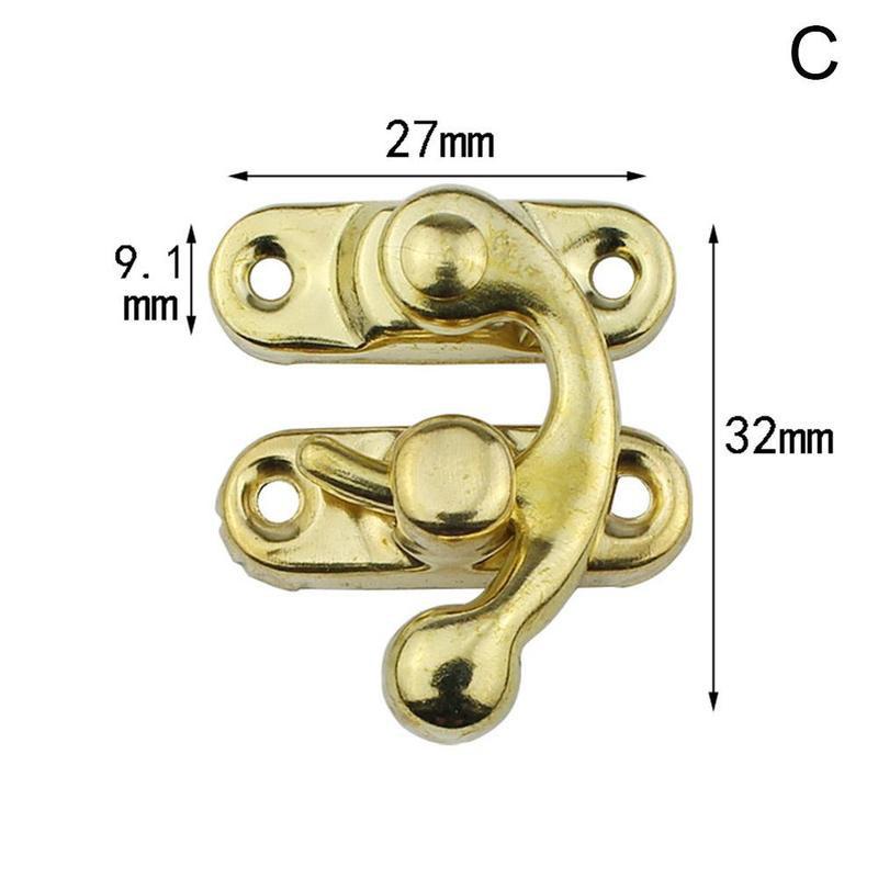 5 sets Vintage Metal Hardware Wooden Box Decorative Latch Clasps Lock Padlock Hasp With Screws: C