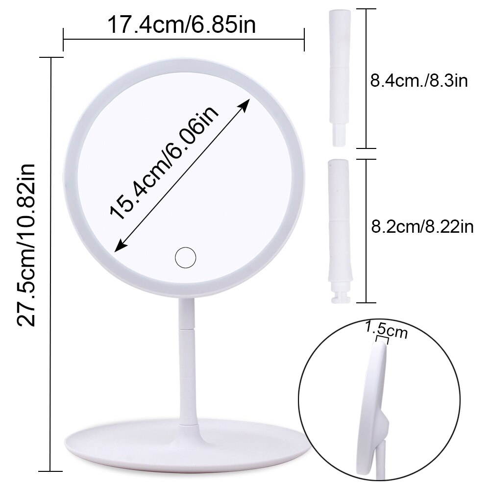 Makeup Light Mirrors With LED Light Natural White Daylight Vanity Mirror Flexible Adjustable USB Cosmetics Mirror Makeup Tool